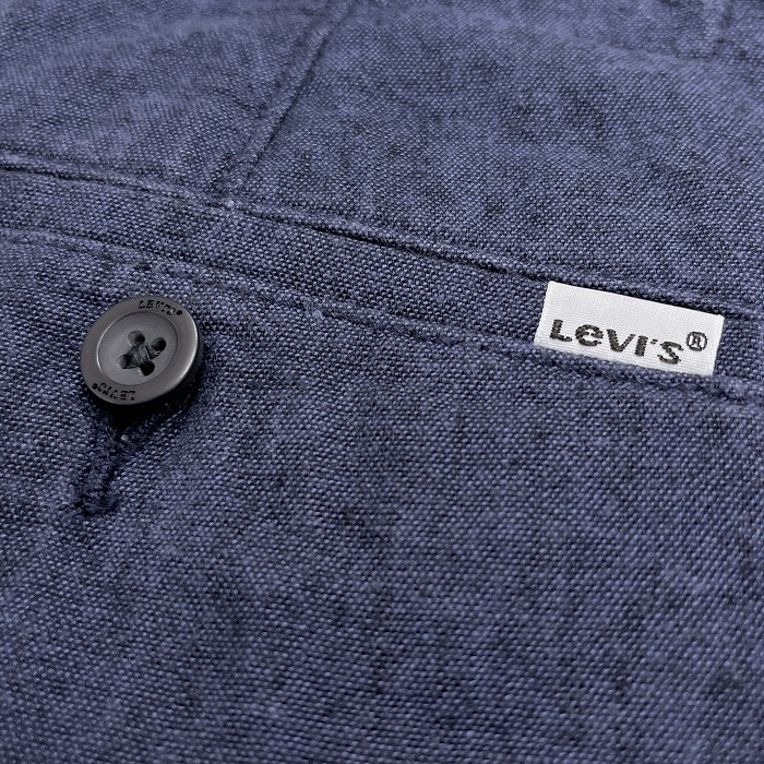 リーバイス LEVI'S テーパードショーツ ショートパンツ ハーフパンツ ジップフライ 綿×麻×ポリウレタン 34 ヘザーネイビー 杢紺 メンズ_画像3