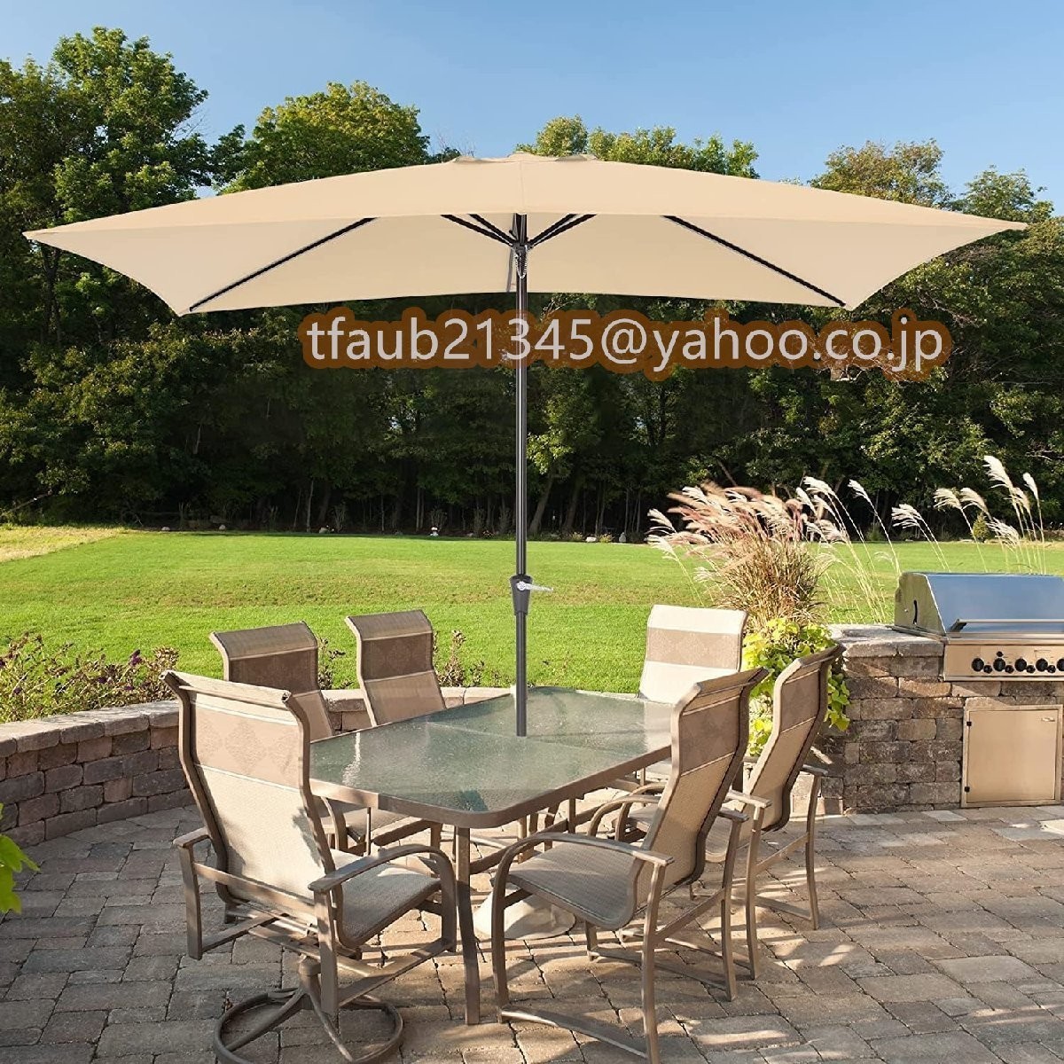 ガーデンパラソル パラソル 風に強い 長方形 大型 300cm*200cm 角度調整可能 日傘 遮光 紫外線 UV 庭