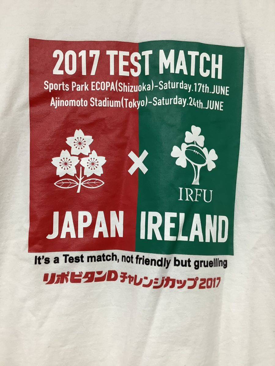 お1260 Canterbury カンタベリー 日本代表対アイルランド 2017 テストマッチ 記念Tシャツ 150 ホワイト チャレンジマッチ キッズ_画像3