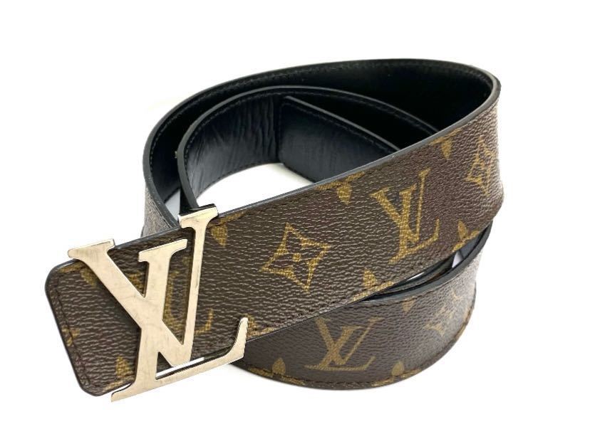 LOUIS VUITTON ルイヴィトン M9821 モノグラム サンチュール 90/36 レザー メンズ ベルト ブラウン_画像1