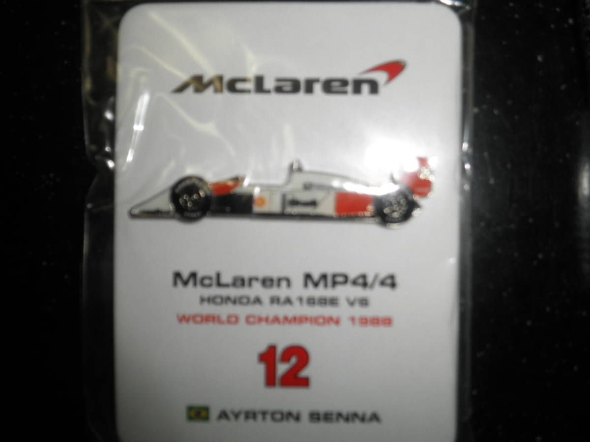 F1 アイルトン セナ マクラーレン ホンダ MP4/4 No.12 ピンバッチ 新品 即決の画像2
