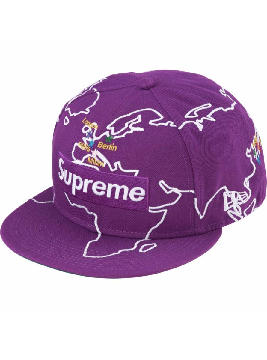Supreme 23AW Worldwide Box Logo New Era 紫 7-3/8 送料無料 シュプリーム キャップ Cap Purple