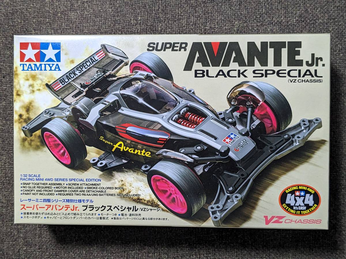 [未組立] タミヤ ミニ四駆 95648 スーパーアバンテJr. ブラックスペシャル (JC2023会場限定 Super Avante Jr. Black Special )_画像1