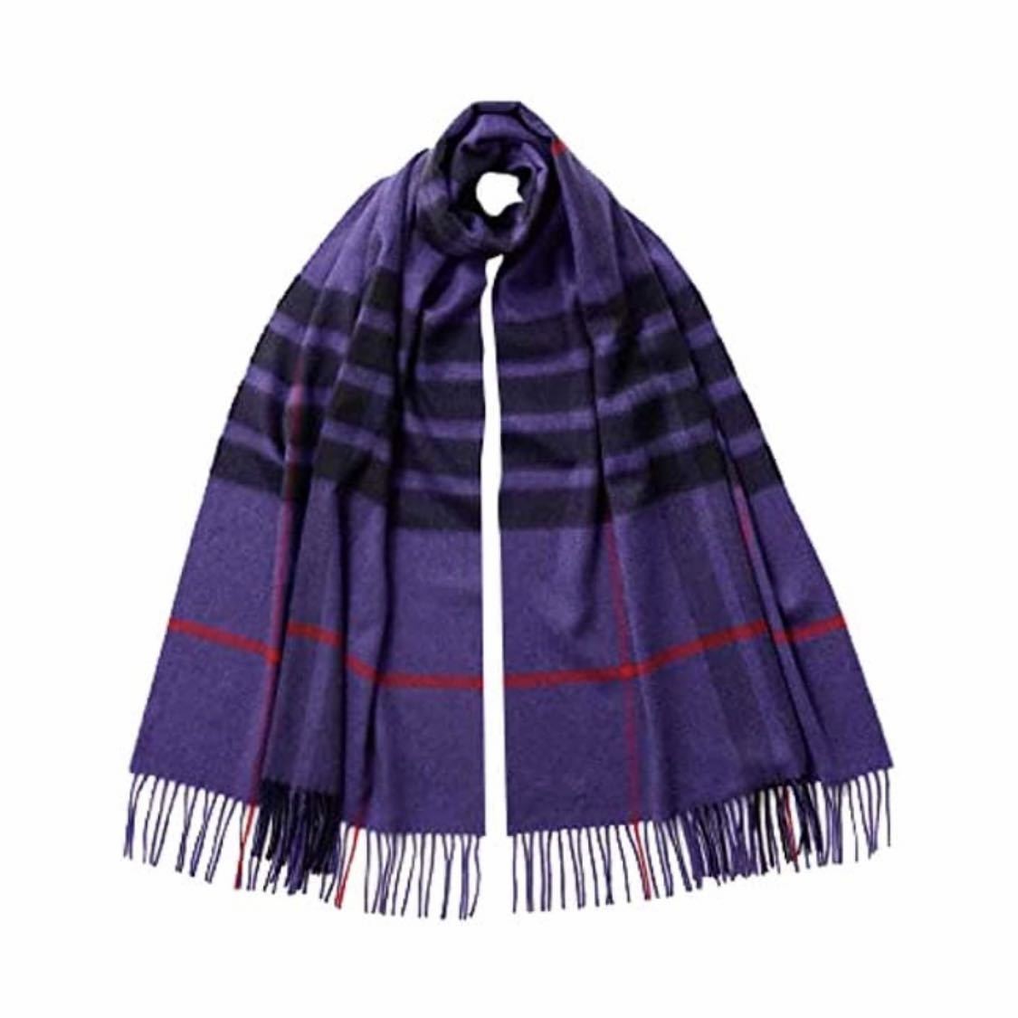 ★国内正規品・別注カラー★¥75,900- JOHNSTONS 大判カシミヤストール 限定色 ★ Purple and Red AU6871 ギフト プレゼント_画像1