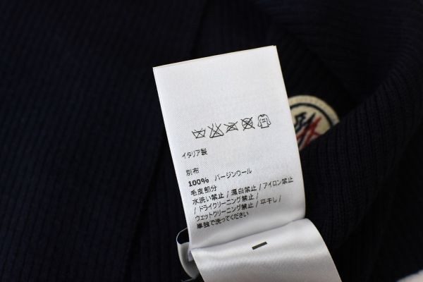 MN AF0012 高級 美品 MONCLER モンクレール ロゴ メンズ ロング マフラー ストール ダークネイビー_画像7