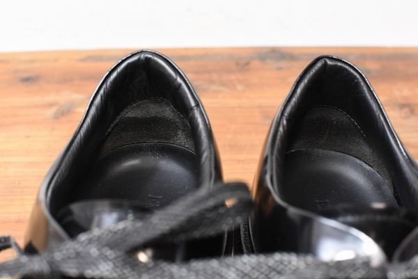 MN AA0002 近年モデル 美品 EMPORIO ARMANI アルマーニ パテントレザー 厚底 ダッド スニーカー 革靴 シューズ 黒 ラバーソール_画像8