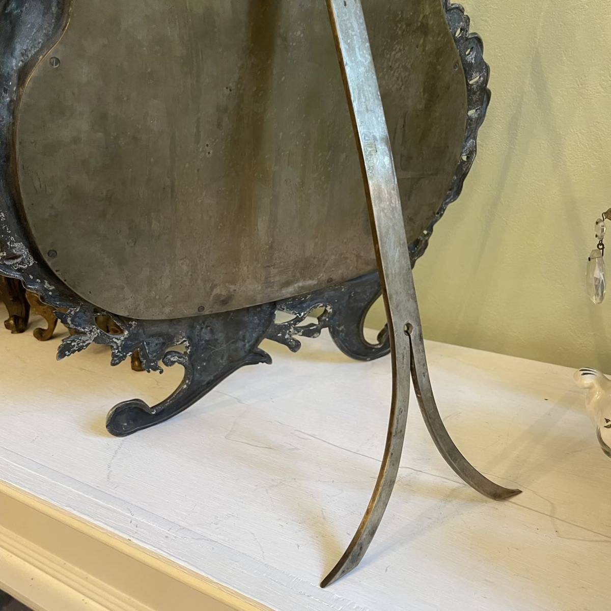 フランスアンティーク　ミラー　スタンドミラー　シルバープレート　アンティークミラー　ルイ15世様式　ロココ様式　アンティーク　鏡_画像10