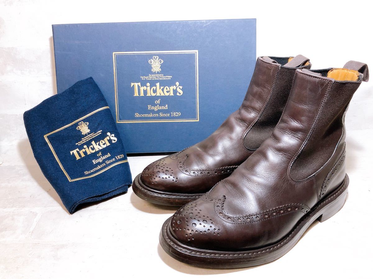 極美品】Tricker's トリッカーズ 高級 サイドゴアブーツ 本革 レザー