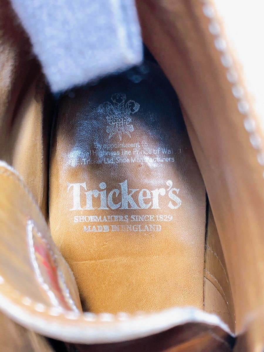 【美品】Tricker's トリッカーズ 高級 カントリーブーツ 茶 本革 レザー UK7.5-5（約26cm）イギリス製 メンズ_画像8