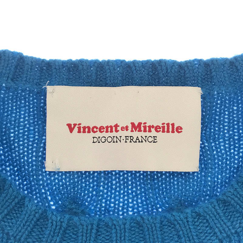 Vincent et Mireille / バンソンエミレイユ | クルーネック カシミヤケーブルニット | M | ブルー | レディース_画像5