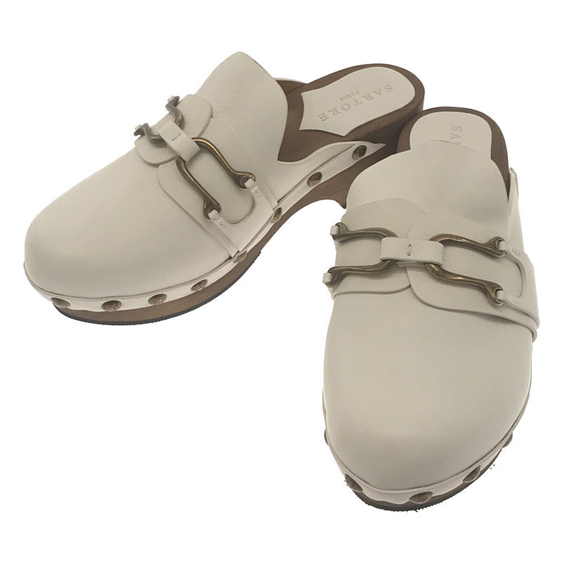 [ new goods ] SARTORE / Sartre | bit leather sabot sandals | 38 | white | lady's 