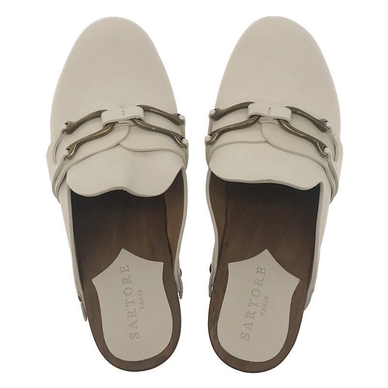 [ new goods ] SARTORE / Sartre | bit leather sabot sandals | 38 | white | lady's 