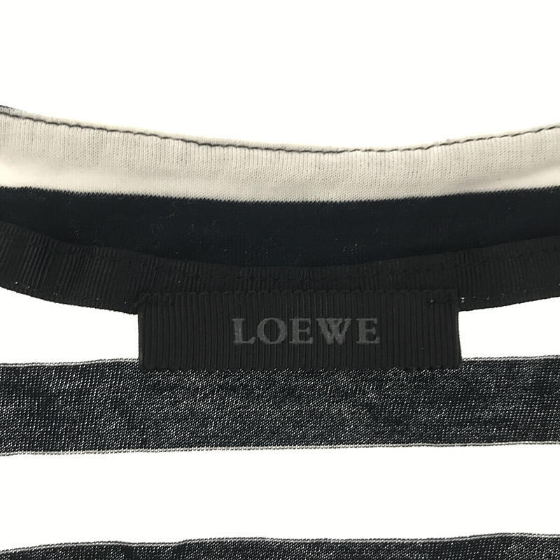 LOEWE / ロエベ | ボーダー ヘンリーネック Tシャツ | XS | ホワイト / ブラック | レディース_画像5