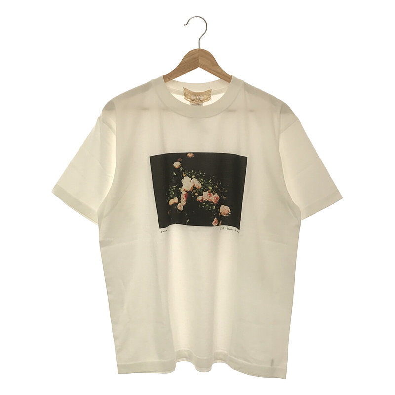 [ beautiful goods ] FOR FLOWERS OF ROMANCE / four flower ob romance | beautiful moment water lotus print T-shirt | L | white | lady's 