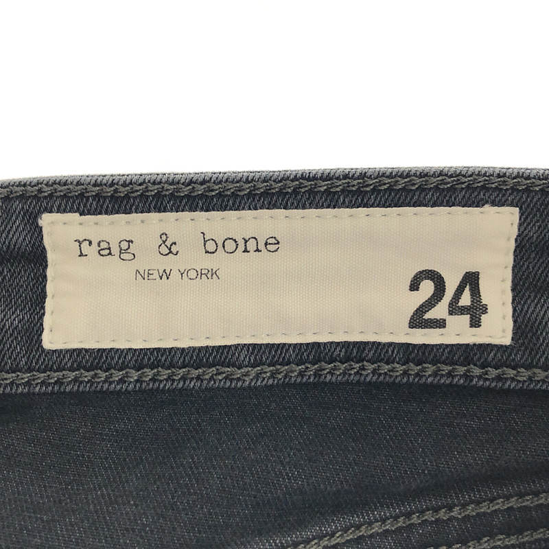 rag & bone / ラグアンドボーン | ブラックデニム スキニーパンツ | 24 | グレー | レディース_画像6