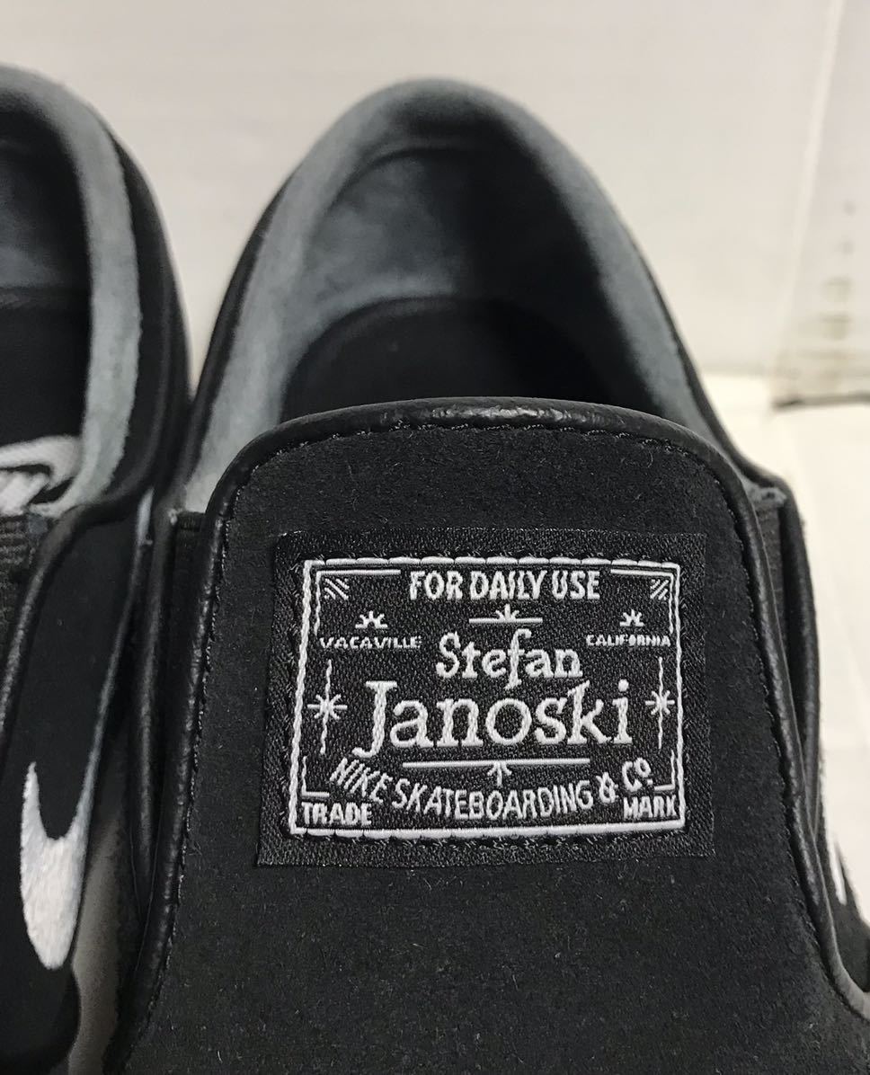 NIKE SB ナイキ Stefan Janoski ステファン ジャノスキ スリッポン シューズ ブラック × ホワイト 25.0 skateboard スケートボード_画像8