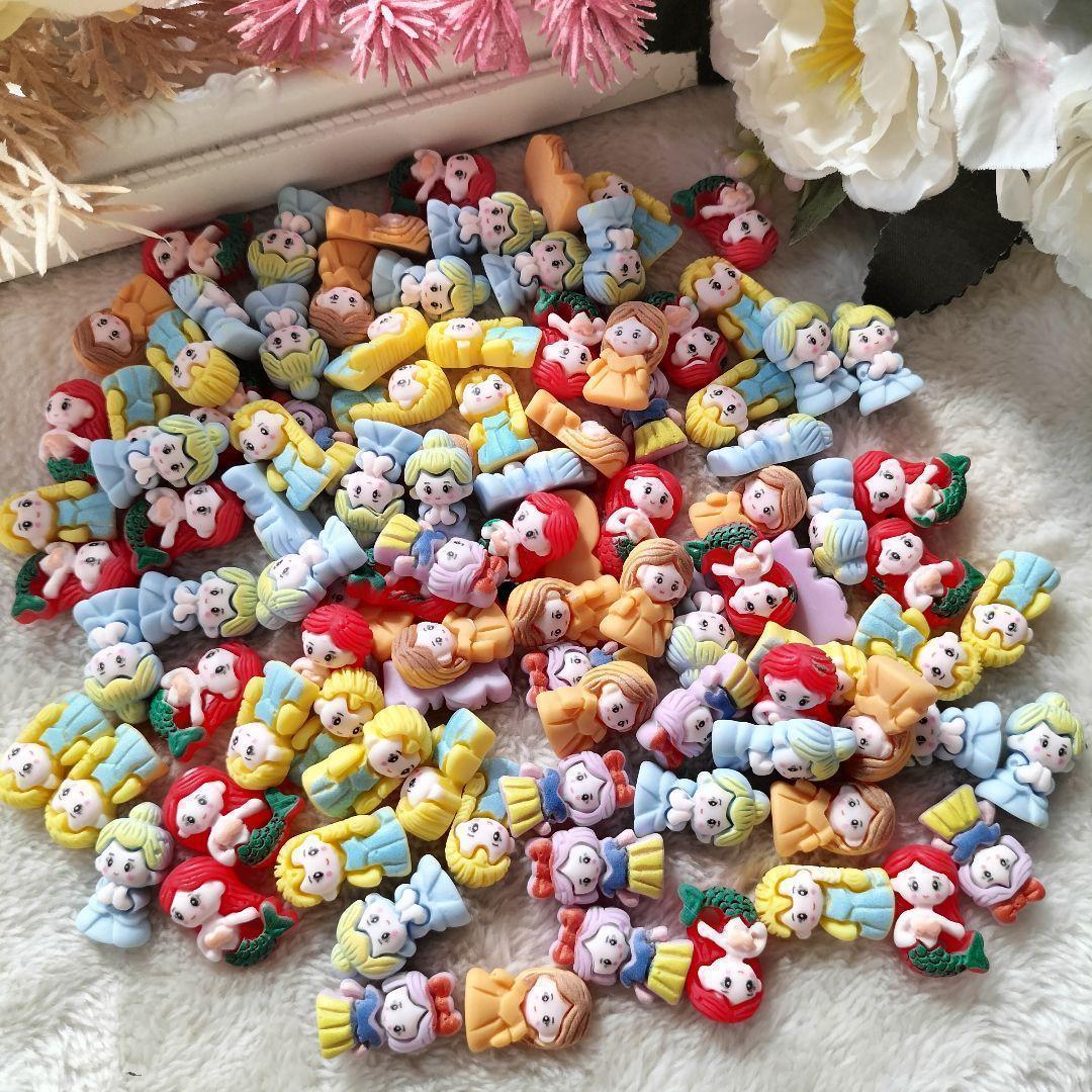  character deco parts bell L sasinterela Snow White plastic parts raw materials Princess one Point decoration hairpin raw materials 