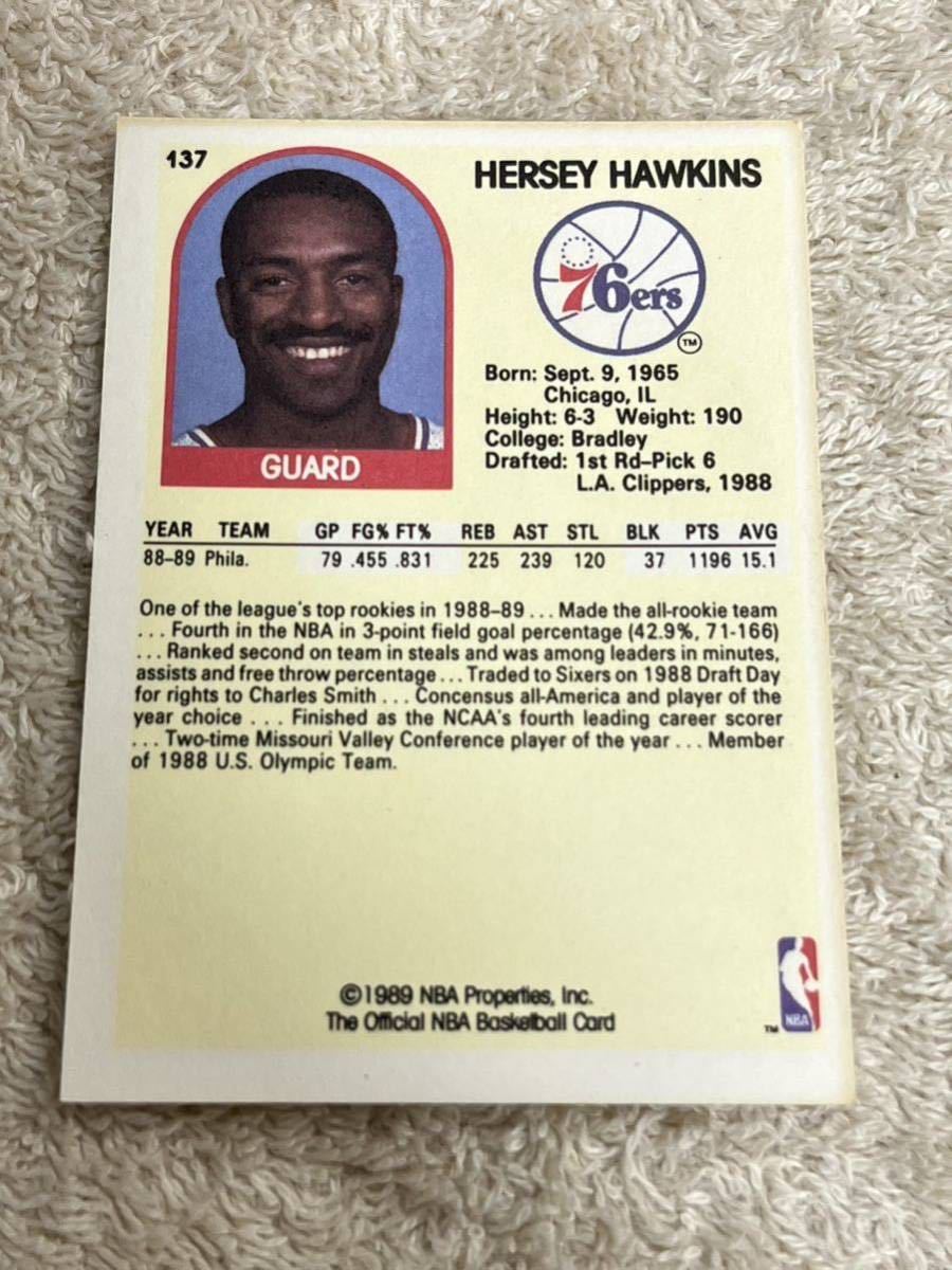 Hersey Hawkins 1989 NBA Hoops Philadelphia 76ers_画像2