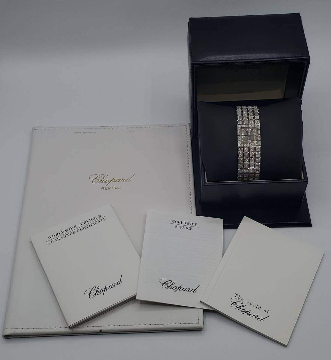 ショパール参考価格798万円アフターフルブレスダイヤ Chopardアイスキューブ♪ レディース腕時計 クォーツ 新品同様_画像2