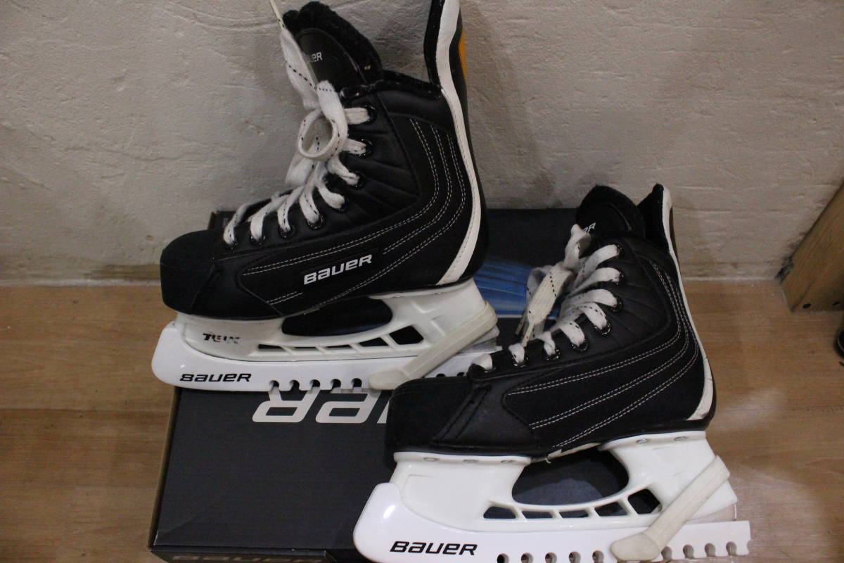 *Bauer/ Bauer Flexlite1.0 Ice Skates Hockey Boots hockey skate shoes SIZE:23.5cm sport box equipped black *