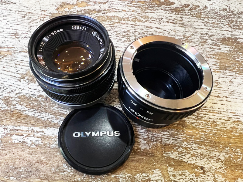 OLYMPUS/オリンパス OM-SYSTEM F.ZUIKO AUTO-S 1:1.8 f=50mm 単焦点レンズ K&F CONCEPT マウントアダプターセット カメラ レンズ 中古_画像1
