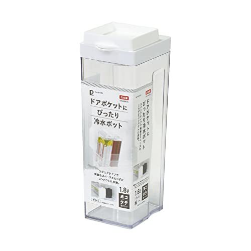パール金属 冷水ポット 冷水筒 ピッチャー 1.8L お茶 麦茶 日本製 ホワイト ドアポケットにぴったり HB-6707_画像1