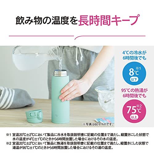 象印マホービン 水筒 シームレスせん 大容量 720ml ワンタッチ ステンレスマグ ミントブルー ふたとパッキンが一体化 お手入れ簡単 洗う点_画像4