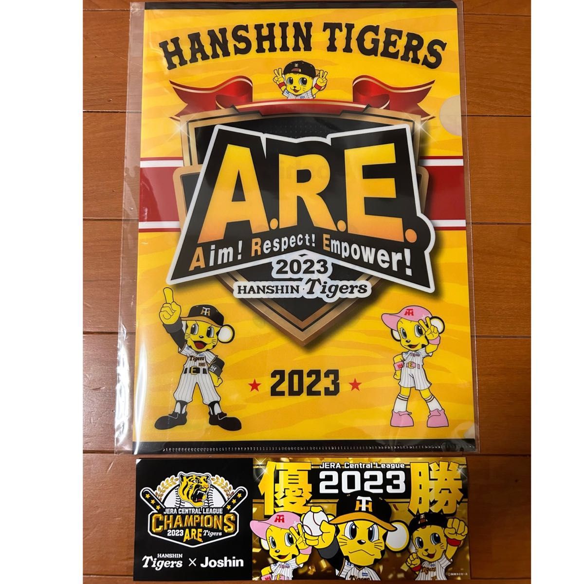 2023阪神タイガース優勝記念 クリアファイル ステッカー Joshin アレ