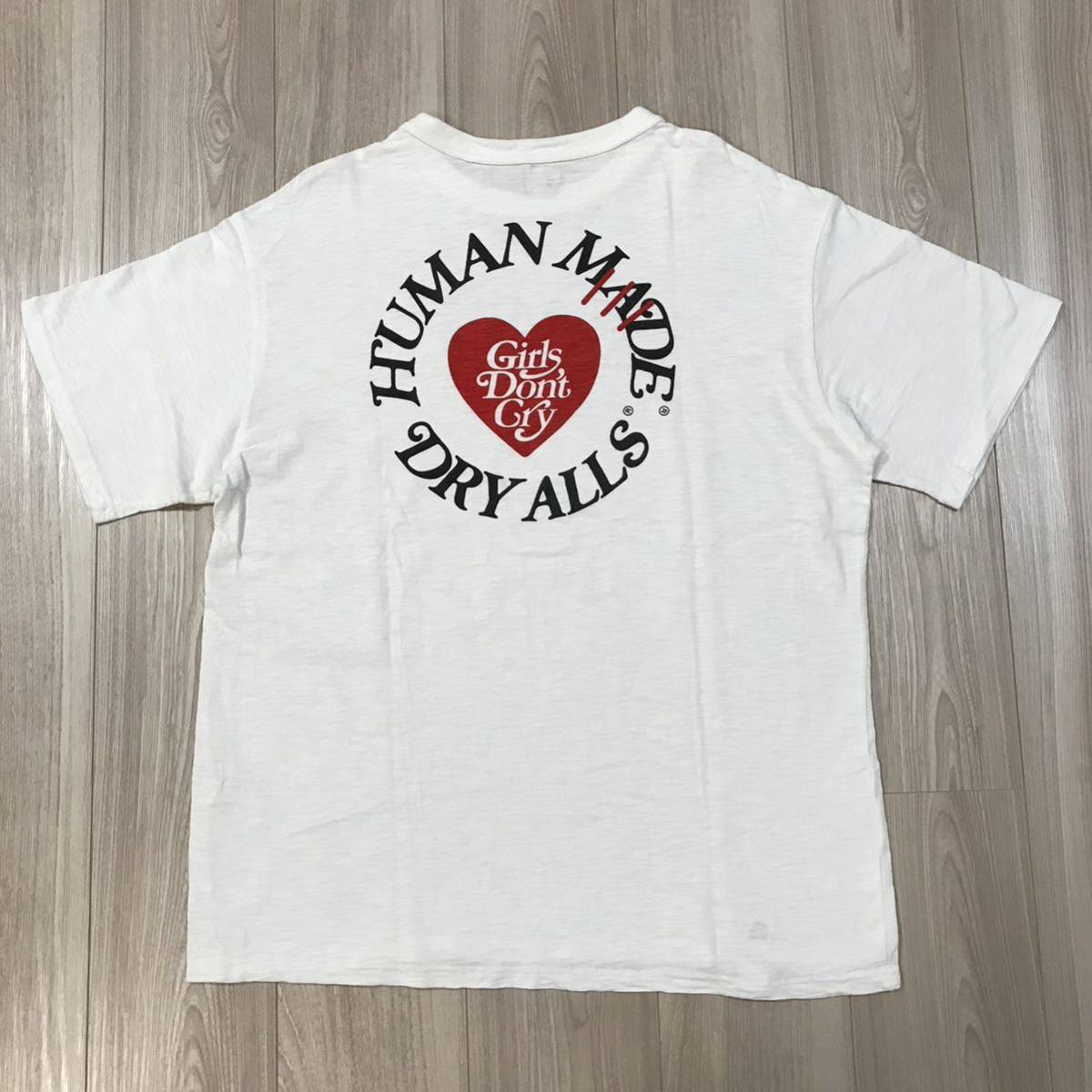 HUMAN MADE DRY ALLS Girls Don't Cry Logo Tee bape nigoヒューマンメイド ガールズ ドント クライ コラボ ロゴ ハートサークル Tシャツ_画像1