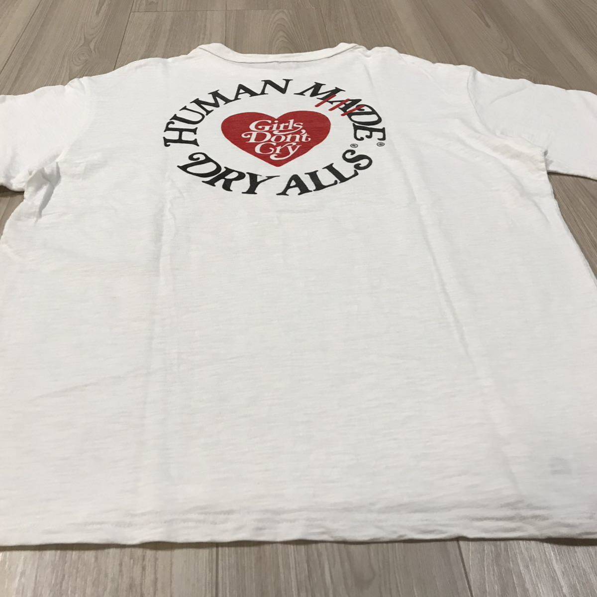 HUMAN MADE DRY ALLS Girls Don't Cry Logo Tee bape nigoヒューマンメイド ガールズ ドント クライ コラボ ロゴ ハートサークル Tシャツ_画像2