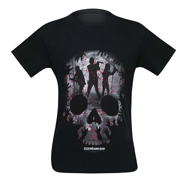 【The Walking Dead】 Skull スカル Tシャツ Mサイズ ブラック 半袖 ウォーキングデッド 海外ドラマ リック ダリル ミショーン