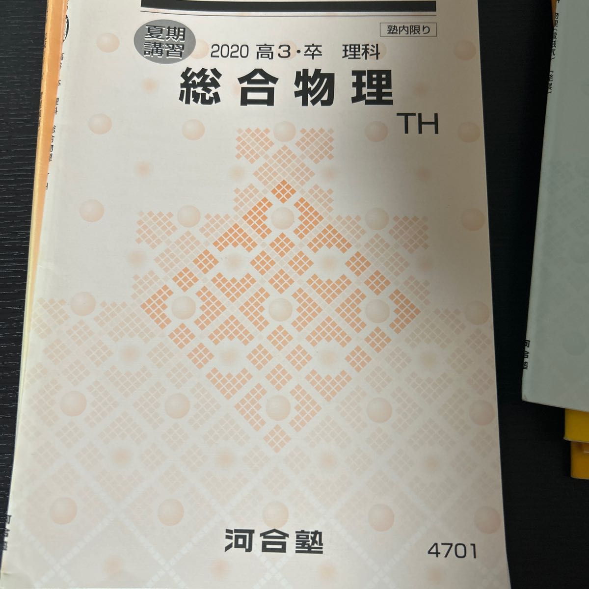 河合塾本科基礎シリーズ・完成シリーズ物理Tテキスト、【夏期講習】総合物理、物理（電磁気特講）　解説ノートとプリント付き