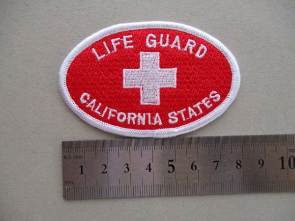 90s ライフガードLIFE GUARDカリフォルニアCALIFORNIA STATES ワッペン/LOGO救助サーフィンSURFサーフSK8ビーチ海パッチPATCH救命 V192の画像7