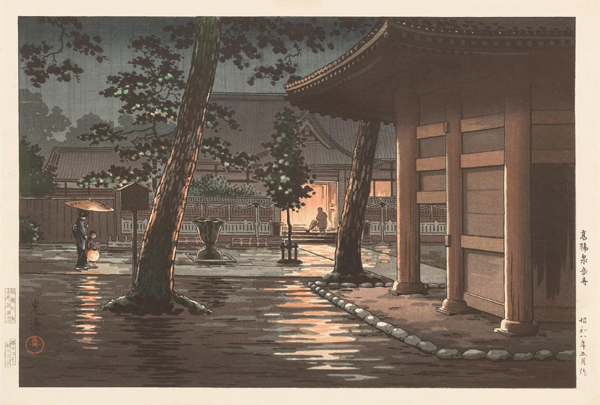 版画1 Yahoo!オークション - 土屋光逸 版画 高輪 泉岳寺 昭和八年