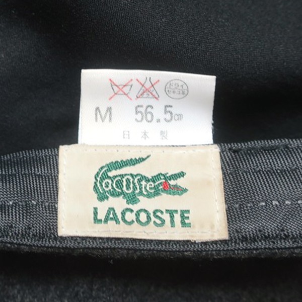 シンプルモデル! 80s 90s 日本製 LACOSTE ラコステ ヴィンテージ ワニロゴ ウール ハンチング帽 帽子 グレー M 56.5cm メンズ 古着_画像7