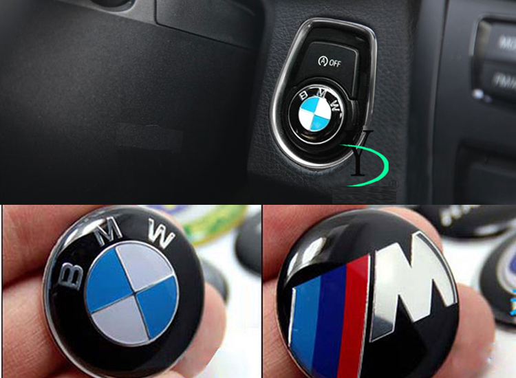 BMW M ロゴ　エンジンスタート　スイッチエンブレム　M3 M5 _取り付けイメージです。商品はＭロゴです。