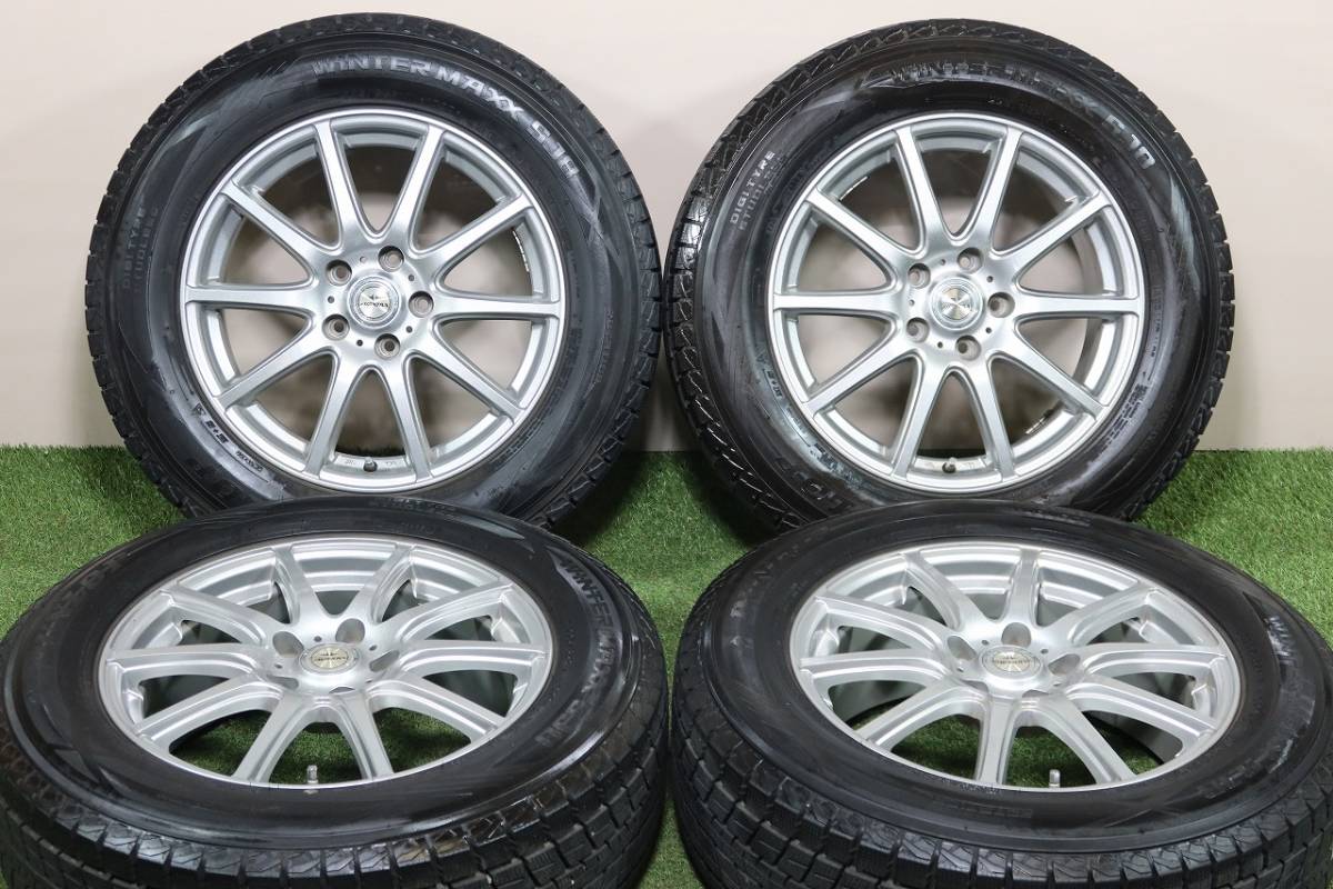 ＜バリ溝スタッドレス!＞AIRNOVA 17in 7J+48 PCD114.3 ダンロップ ウィンターマックス SJ8 225/65R17 エクストレイル CX-5 CX-8 エスクード_画像1