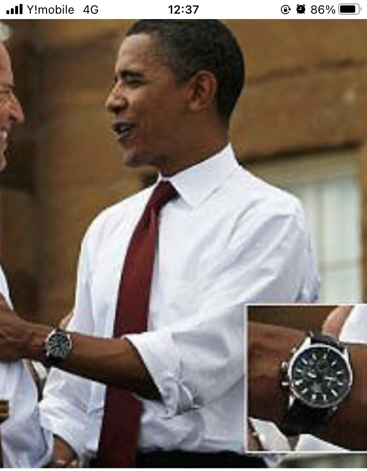 オバマ大統領の時計限定モデル_文字盤がスターマークです。