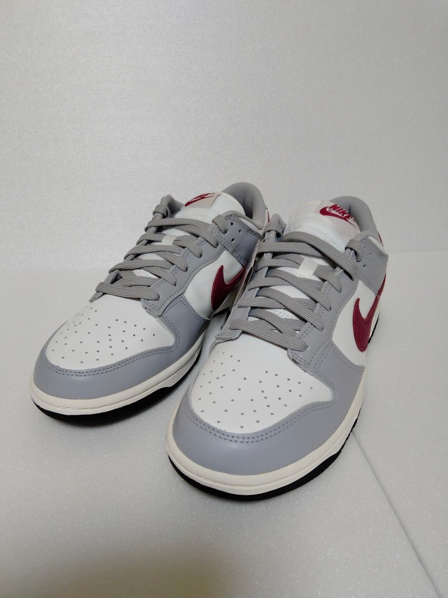 NIKE WMNS DUNK LOW Grey/Red 27 5cm ナイキ ウィメンズ ダンク ロー