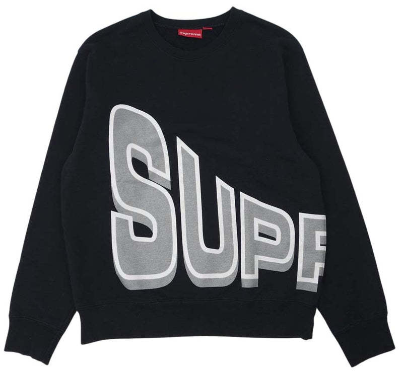 希少【supreme】side logo crew neck Lサイズ 黒-