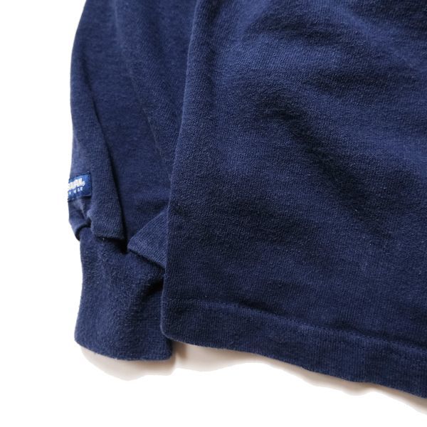 カナダ製 バーバリアン ボーダー ラグビーシャツ (M) 紺×水色×白系 ヘビーウェイトコットン ラガーシャツ BARBARIAN_画像6