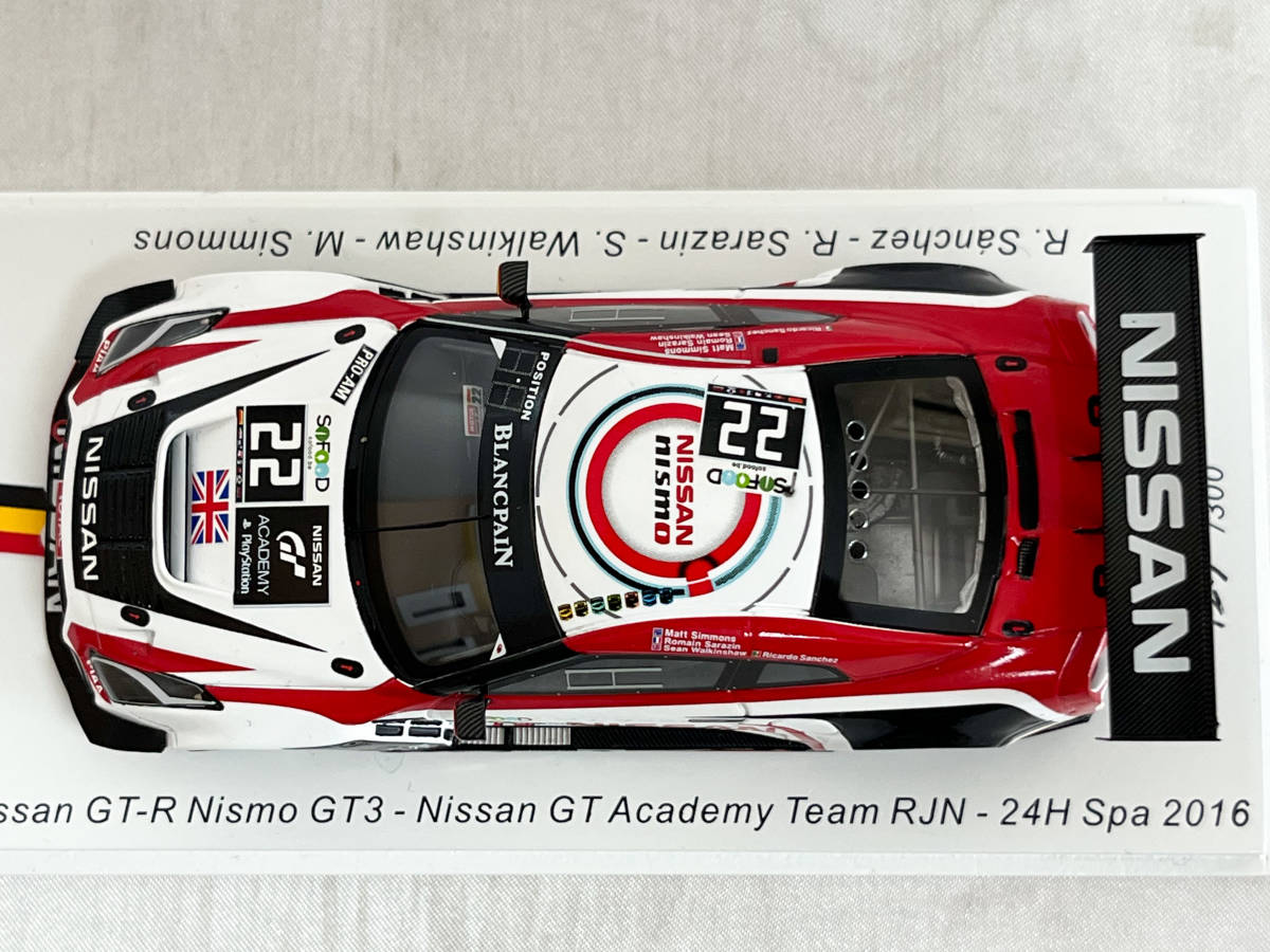 Spark 1/43 Nissan GT-R Nismo GT3 Nissan GT Academy Team RJN Spark 1/43 Nissan GT-R Nismo GT3 Nissan GT Academy Team RJN