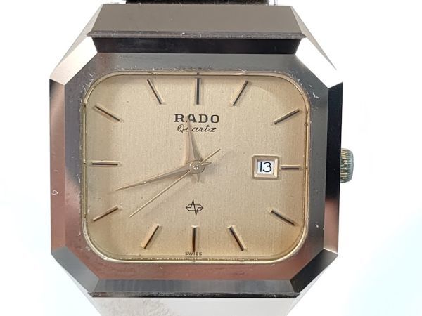 RADO ラドー DIASTAR ダイアスター スクエア 111.9511.3 ゴールド デイト スイス製 クオーツ QUARTZ QZ 腕時計【中古】4078Cの画像3