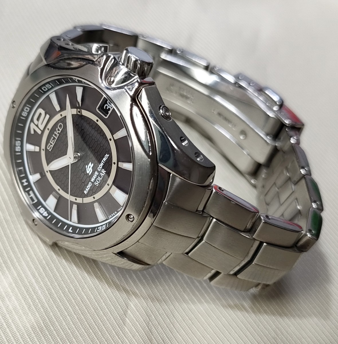 比較的状態良好 稼働品 SEIKO イグニッション 定価63,000円 電波ソーラー腕時計 SBHS003 メンズ腕時計_画像1