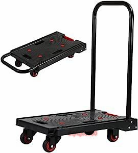 高質で安価 特売!お見逃しなく!台車 ブラック黑 平台車 家族旅行荷物