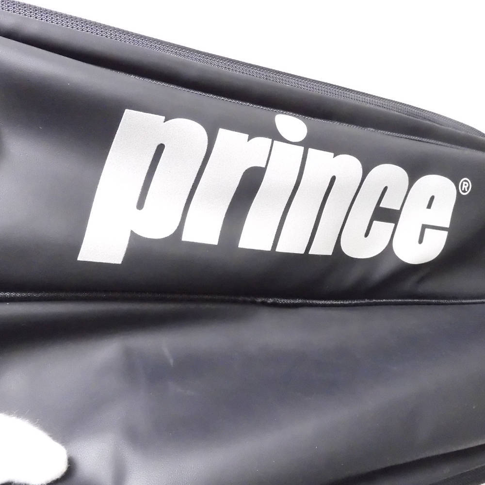 未使用 prince プリンス TT902 硬式テニスラケットバッグ6本入 ブラック ポリエステル他 グリーン 黒 緑 ケース スポーツ用品 HU547C_画像3