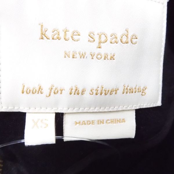 美品 kate spade ケイトスペード ワンピース ブラック XS レーヨン他 パーティドレス 半袖 膝丈 ドット レディース AU1978A72