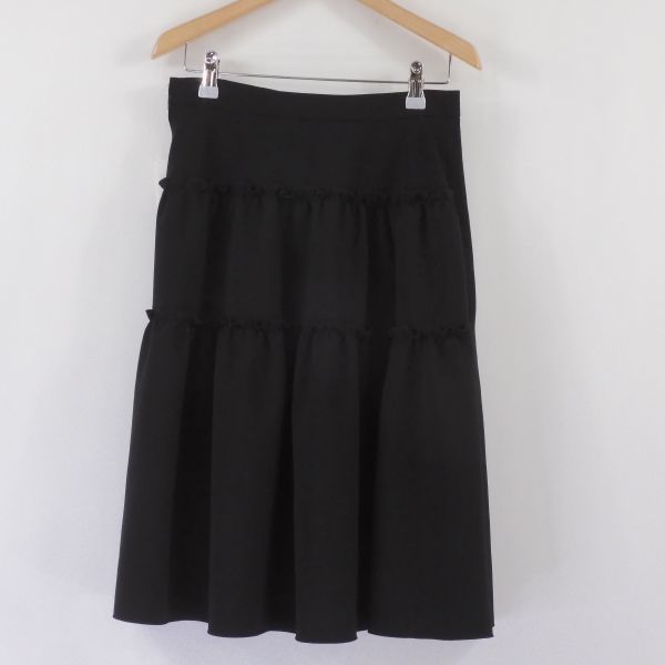 経典ブランド 美品 Rene basic ルネ 5834050 フリル スカート ブラック 経典ブランド 美品 Rene basic ルネ 5834050 フリル スカート ブラック