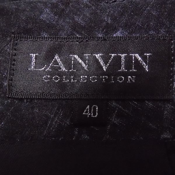 LANVIN ランバン IOG2713 スカート ブラック 40 ポリエステル他 ひざ丈 レディース AY3887A52_画像3