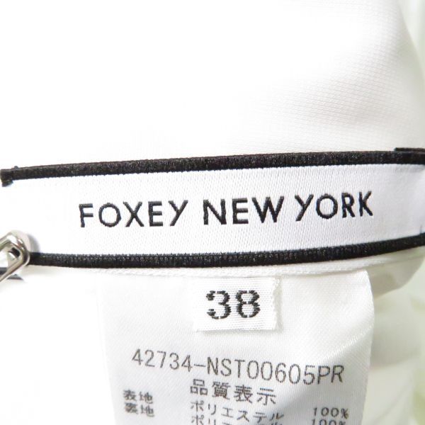 美品 FOXEY NEW YORK フォクシー 42734 モントレソール トップ ブラウス ホワイト 38 ポリエステル100% レディース AY4183A32_画像3
